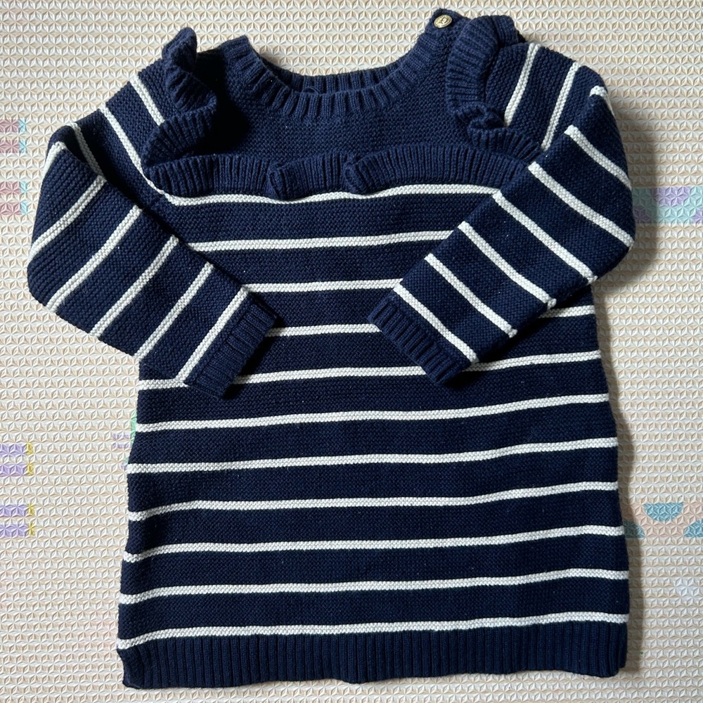 Baby Gap Navy Striped Nautical Sweater Dress